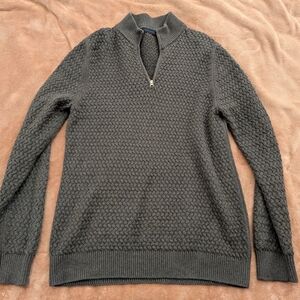 Men's Gray Half-Zip Sweater